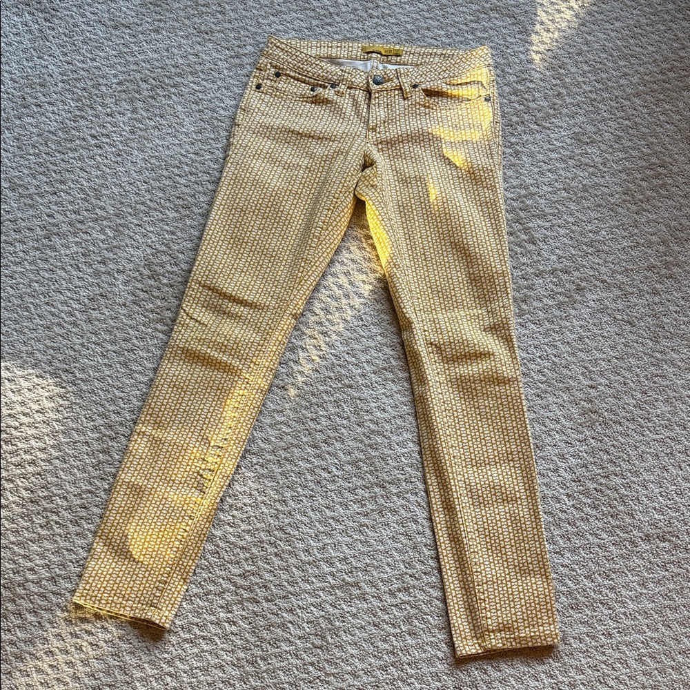 Prana Mustard Geometric Print Pants